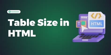 HTML Table Sizes .